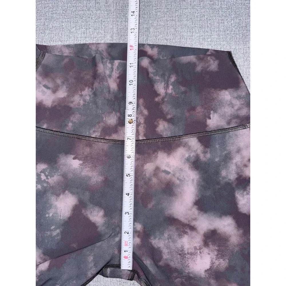 Alo Yoga High Waist Airbrush Legging Purple Grey Tie Dye Cloud Print Size M
